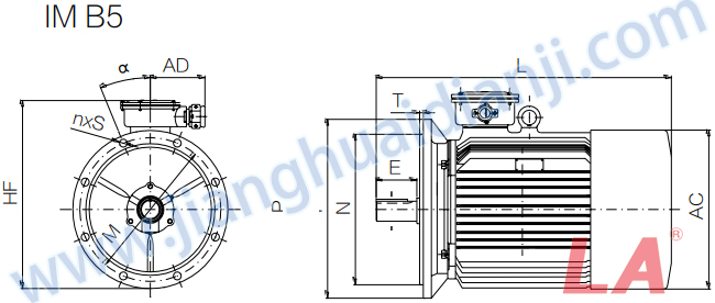 YB3系列隔爆型三相异步电动机外形及安装尺寸图 - 六安江淮电机有限公司