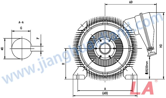 Y2系列紧凑型高压三相异步电动机外形及安装尺寸图 - 六安江淮电机有限公司