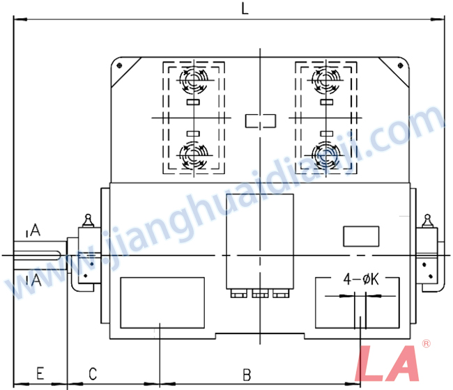 YKS系列大型高压三相异步电动机外形及安装尺寸图(YKS710-1000 IP44、IP54、IP55) - 六安江淮电机有限公司